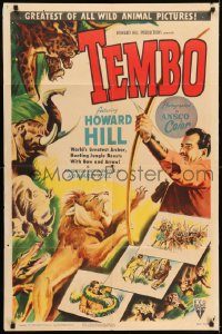 6f841 TEMBO style A 1sh '52 World's Greatest Archer Howard Hill hunting with bow & arrow!
