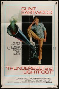 6f874 THUNDERBOLT & LIGHTFOOT style C 1sh '74 art of Clint Eastwood with HUGE gun by McGinnis!