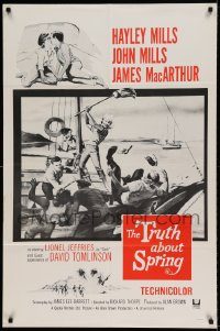 6f910 TRUTH ABOUT SPRING int'l 1sh '65 daughter Hayley Mills with father John Mills!