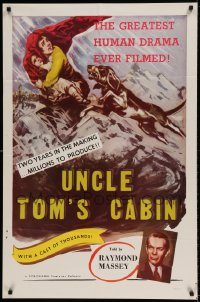 6f921 UNCLE TOM'S CABIN 1sh R58 Harriet Beecher Stowe classic, greatest human drama ever filmed!