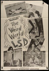 6f950 WEIRD WORLD OF LSD 25x37 1sh '67 Robert Ground, big sensational shocker, drugs!