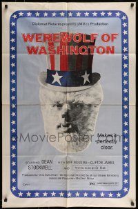 6f951 WEREWOLF OF WASHINGTON 1sh '73 Dean Stockwell, wacky Uncle Sam wolfman image!