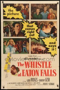 6f957 WHISTLE AT EATON FALLS 1sh '51 Lloyd Bridges, Dorothy Gish, directed by Robert Siodmak!