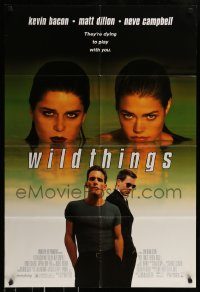 6f969 WILD THINGS DS 1sh '98 sexy Neve Campbell, Kevin Bacon, Matt Dillon, Denise Richards!