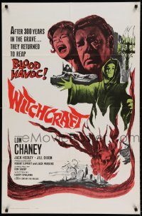 6f975 WITCHCRAFT 1sh '64 Lon Chaney Jr, they returned to reap BLOOD HAVOC!