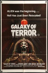 6g760 GALAXY OF TERROR Aust 1sh '81 Hell has just been relocated, creepy astronaut image!