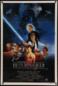 6g767 RETURN OF THE JEDI Aust 1sh '83 George Lucas classic, Hamill, Harrison Ford, Sano art