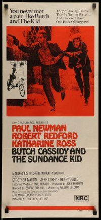 6g807 BUTCH CASSIDY & THE SUNDANCE KID Aust daybill R70s Paul Newman, Robert Redford, Ross!