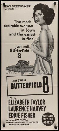 6g808 BUTTERFIELD 8 Aust daybill R60s art of the most desirable callgirl, Elizabeth Taylor