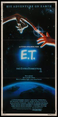6g831 E.T. THE EXTRA TERRESTRIAL Aust daybill '82 Steven Spielberg classic, John Alvin art!