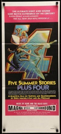 6g841 FIVE SUMMER STORIES PLUS FOUR Aust daybill '76 really cool surfing artwork by Rick Griffin!