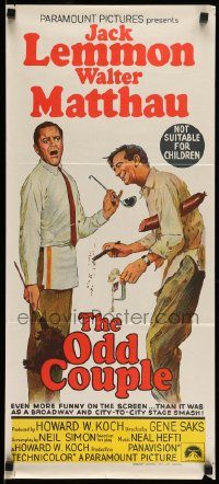 6g922 ODD COUPLE Aust daybill '68 art of best friends Walter Matthau & Jack Lemmon!