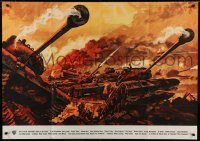 6g577 BATTLE OF THE BULGE German 33x47 '66 Henry Fonda, Robert Shaw, cool Thurston tank art!