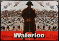 6g593 WATERLOO German 33x47 '70 art of Rod Steiger as Napoleon Bonaparte over battlefield!