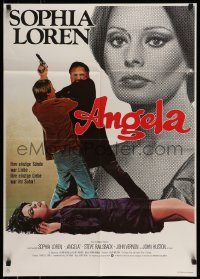 6g598 ANGELA German '78 huge close up art of sexy Sophia Loren, her only sin was love!