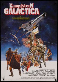 6g606 BATTLESTAR GALACTICA German '78 great sci-fi art by Robert Tanenbaum!