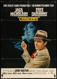 6g621 CHINATOWN German '74 Roman Polanski directed classic, cool art of Nicholson by Amsel!