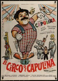 6g407 EL CIRCO DE CAPULINA Mexican poster '78 great artwork of circus clown and acts!