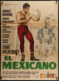 6g420 EL MEXICANO Mexican poster '66 Rene Cardona's cowboy western, Jorge Rivero, Jaime Fernandez