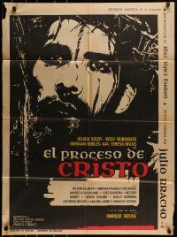 6g427 EL PROCESO DE CRISTO Mexican poster '66 art of Enrique Rocha portraying Jesus Christ!