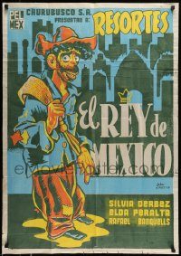 6g430 EL REY DE MEXICO export other Spanish speaking countries Mexican poster '56 cool art!