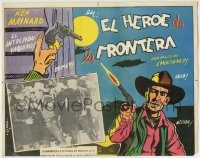 6g076 FIGHTING THRU Mexican LC R50s completely different cowboy western art of Ken Maynard w/gun!
