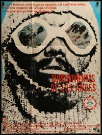 6g534 SURVIVE Mexican poster '76 Rene Cardona's Supervivientes de los Andes, true cannibalism!