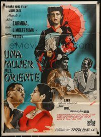 6g546 UNA MUJER DE ORIENTE Mexican poster '46 Rosa Carmina, Carlos Lopex Moctezuma, Renau art!