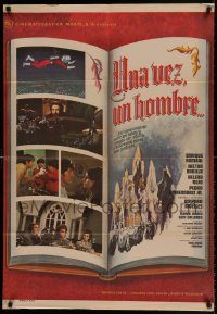 6g547 UNA VEZ UN HOMBRE Mexican poster '71, Guillermo Murray, cool book art/design!