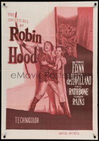 6g248 ADVENTURES OF ROBIN HOOD Middle Eastern poster R60s Flynn as Robin Hood, De Havilland!