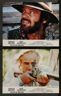 6g202 MISSOURI BREAKS 8 French LCs '76 great images of Marlon Brando & Jack Nicholson, Arthur Penn