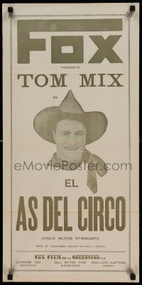 6j227 CIRCUS ACE Argentinean '27 great inset image of Tom Mix and cool frame art, rare!