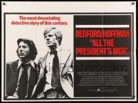 6j130 ALL THE PRESIDENT'S MEN British quad '76 Dustin Hoffman & Redford as Woodward & Bernstein!