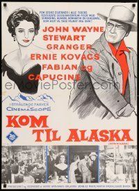 6j193 NORTH TO ALASKA Danish '61 John Wayne & sexy Capucine in an adventure in the Yukon!