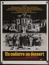 6j561 MURDER BY DEATH French 24x32 '76 great Charles Addams art of cast by dead body, cool design!