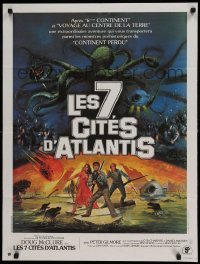 6j564 WARLORDS OF ATLANTIS French 24x32 '78 cool different fantasy artwork w/giant octopus!