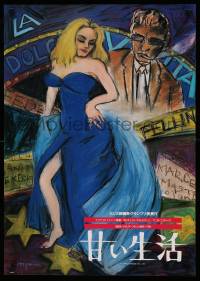 6j742 LA DOLCE VITA Japanese R80s Federico Fellini, Mastroianni, Anita Ekberg, Itoju artwork!