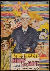 6j945 BEING THERE Polish 26x38 '82 colorful art of Peter Sellers by Mucha Ihnatowicz!