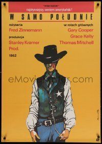 6j964 HIGH NOON Polish 27x38 R87 Marszalek art of Gary Cooper, Fred Zinnemann cowboy classic!