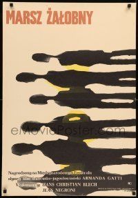 6j858 ENCLOSURE Polish 23x33 '63 Armand Gatti's L'enclos, cool Wiktor Gorka art of silhouettes!