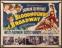 6k047 BLOODHOUNDS OF BROADWAY 1/2sh '52 Mitzi Gaynor & sexy showgirls, from Damon Runyon story!