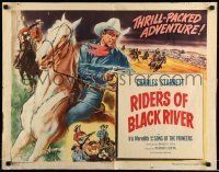 6k071 CHARLES STARRETT 1/2sh '52 Cravath art of Starrett on horseback, Riders of Black River!