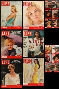 6m229 LOT OF 18 LIFE MAGAZINE COVERS '50s-70s most with beautiful top actresses pictured!