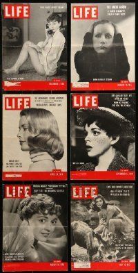 6m228 LOT OF 18 MOSTLY LIFE MAGAZINE COVERS '50s-60s most with beautiful top actresses pictured!