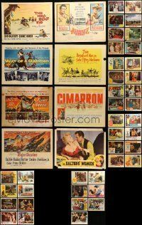 6m088 LOT OF 47 LOBBY CARDS '40s-60s scenes & title cards from a variety of different movies!