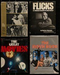 6m143 LOT OF 4 OVERSIZE HARDCOVER MOVIE BOOKS '60s-70s Great Films, The Flicks, Movie Book +more!