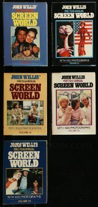 6m109 LOT OF 5 SCREEN WORLD ANNUAL HARDCOVER 1980-84 BOOKS '80-84 great movie star images & info!