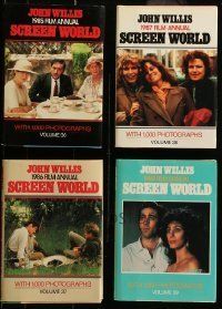 6m110 LOT OF 4 SCREEN WORLD ANNUAL HARDCOVER 1985-88 BOOKS '85-88 great movie star images & info!