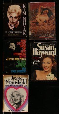 6m138 LOT OF 5 ACTRESS BIOGRAPHY HARDCOVER BOOKS '70s-80s Novak,Russell,Garland, Hayward,Mansfield