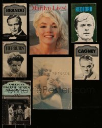6m170 LOT OF 7 SOFTCOVER BOOKS '70s-80s Marilyn Monroe, Brando, Cagney, Hepburn, Redford & more!